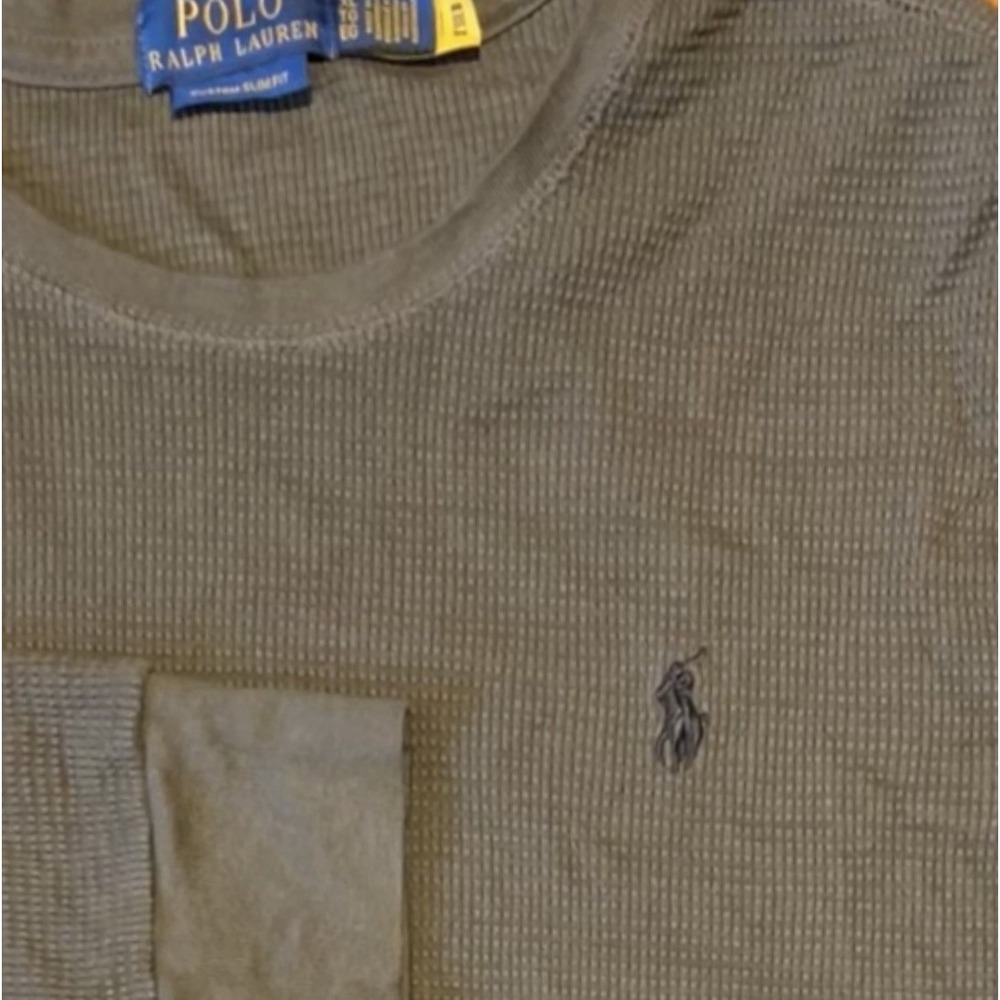 Polo Ralph Lauren Men's Waffle Knit Long Sleeve Shirt Green Cotton‎ Logo Size XL